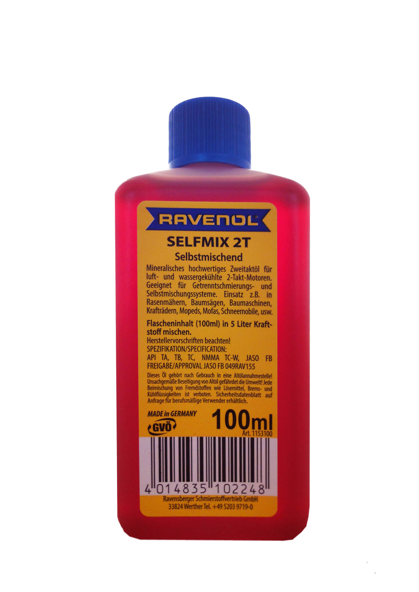 Моторное масло RAVENOL Selfmix 2T, 0.1л, 4014835102248