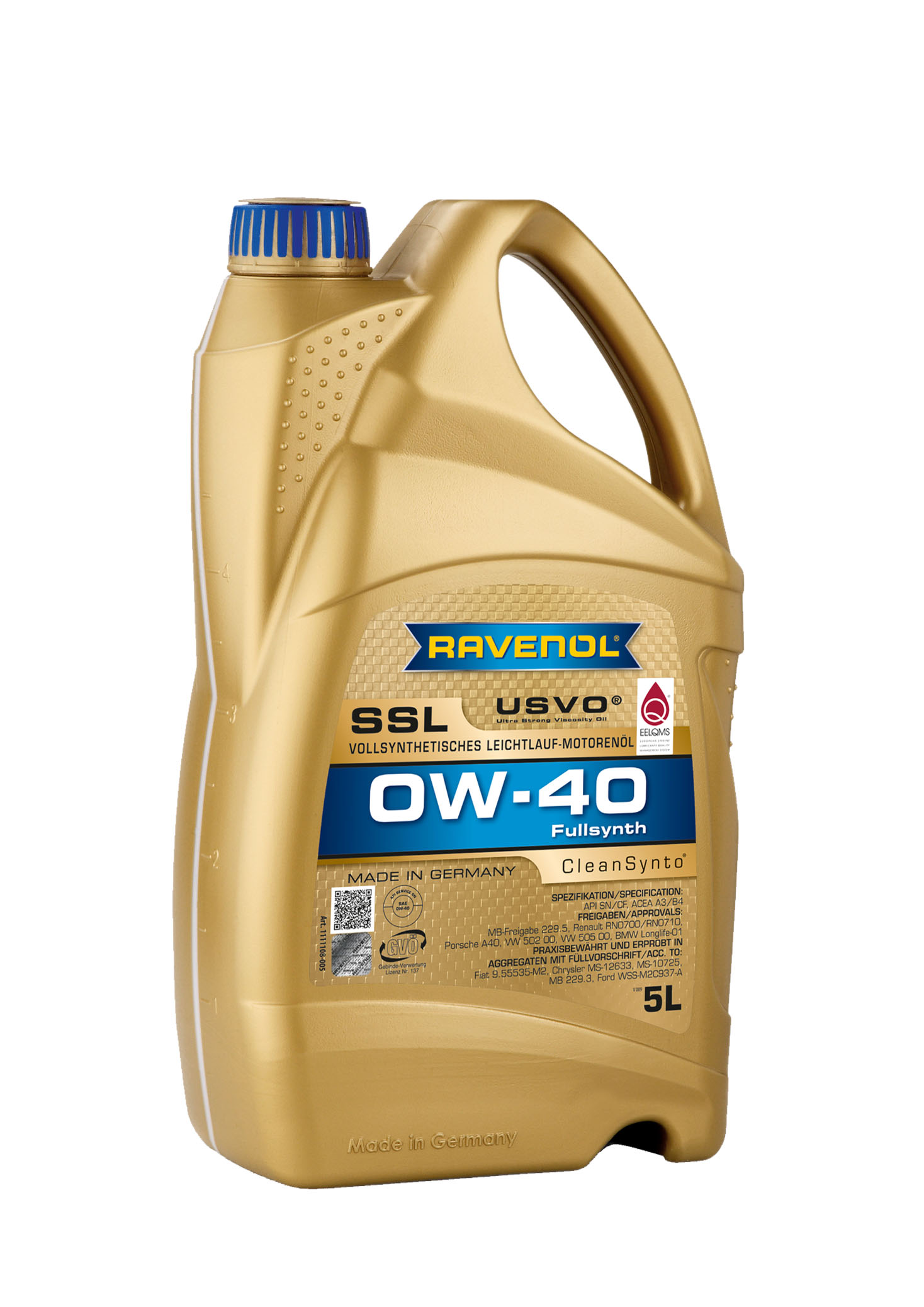 Моторное масло RAVENOL SSL SAE 0W-40, 5л, 4014835718753