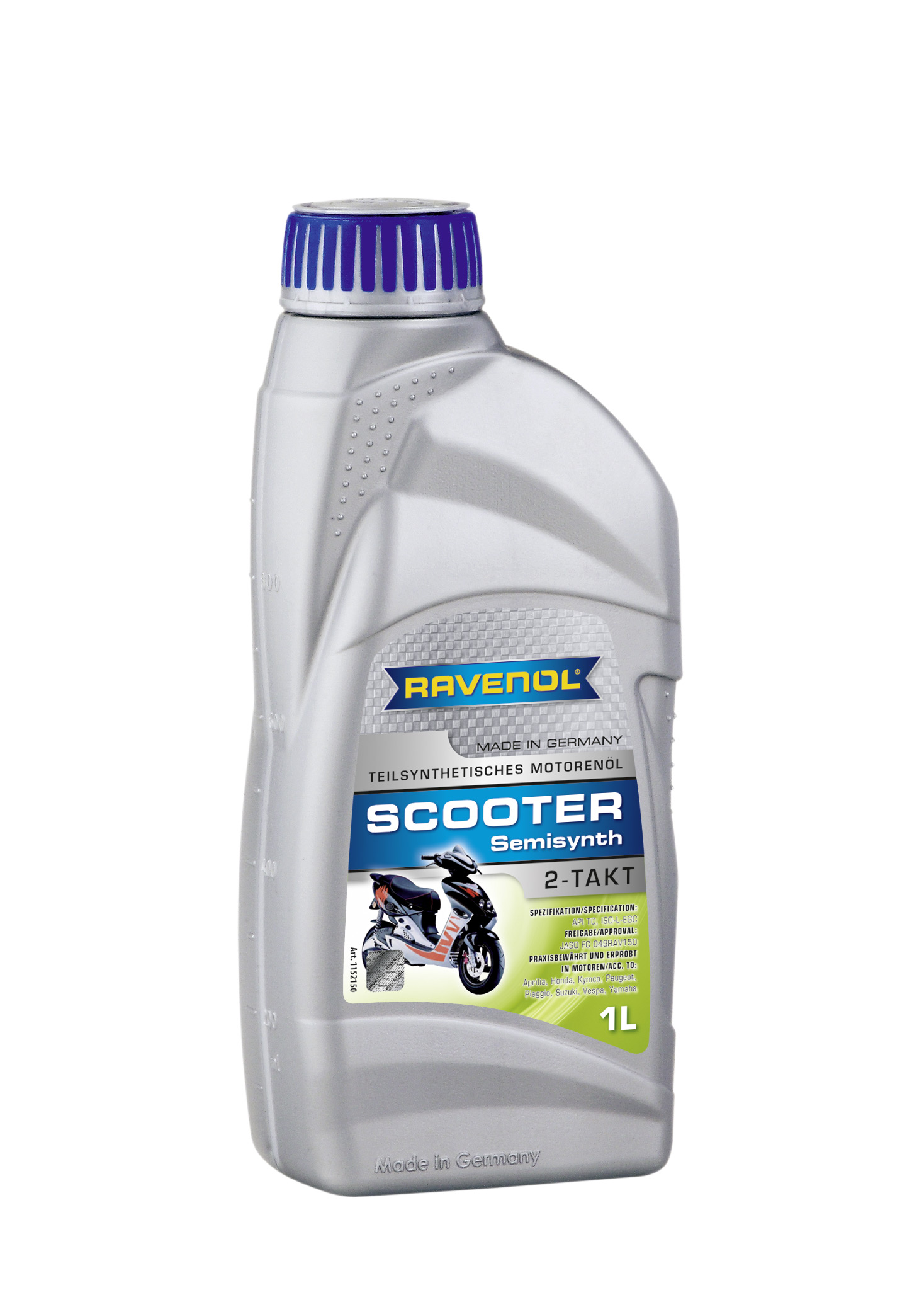 Моторное масло RAVENOL SCOOTER 2-Takt Teilsynth, 1л, 4014835728110