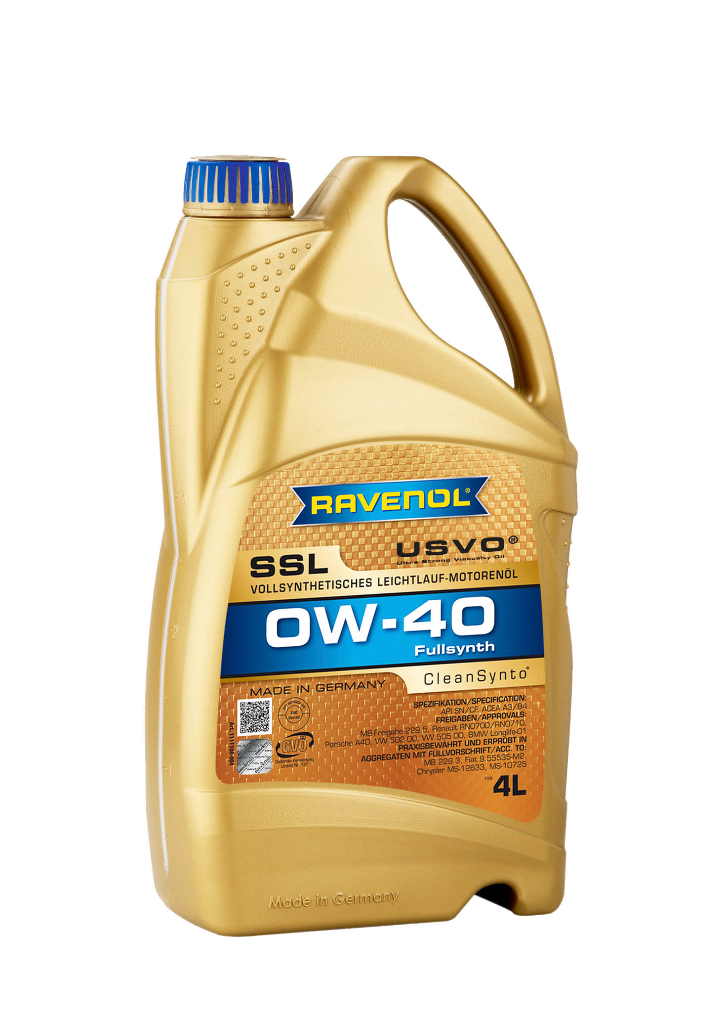 SAE 0W-40 4L SUPER SYNTHETIK OEL SSL NEW МОТОРНОЕ МАСЛО, 4014835718791