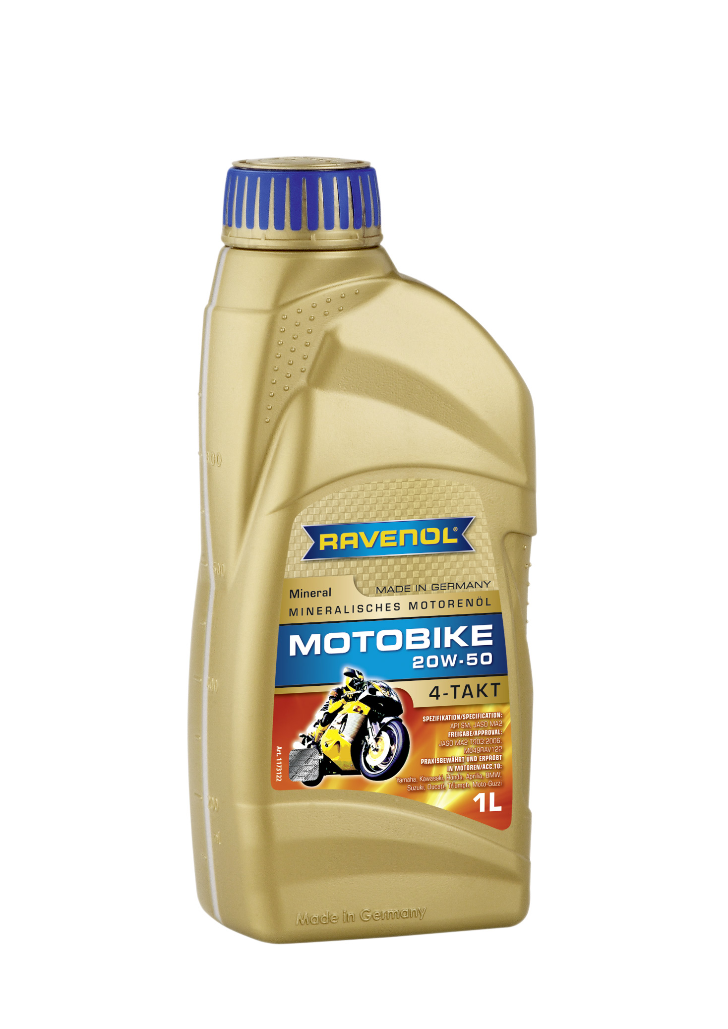 Моторное масло RAVENOL Motobike 4-T Mineral SAE 20W-50, 1л, 4014835731417