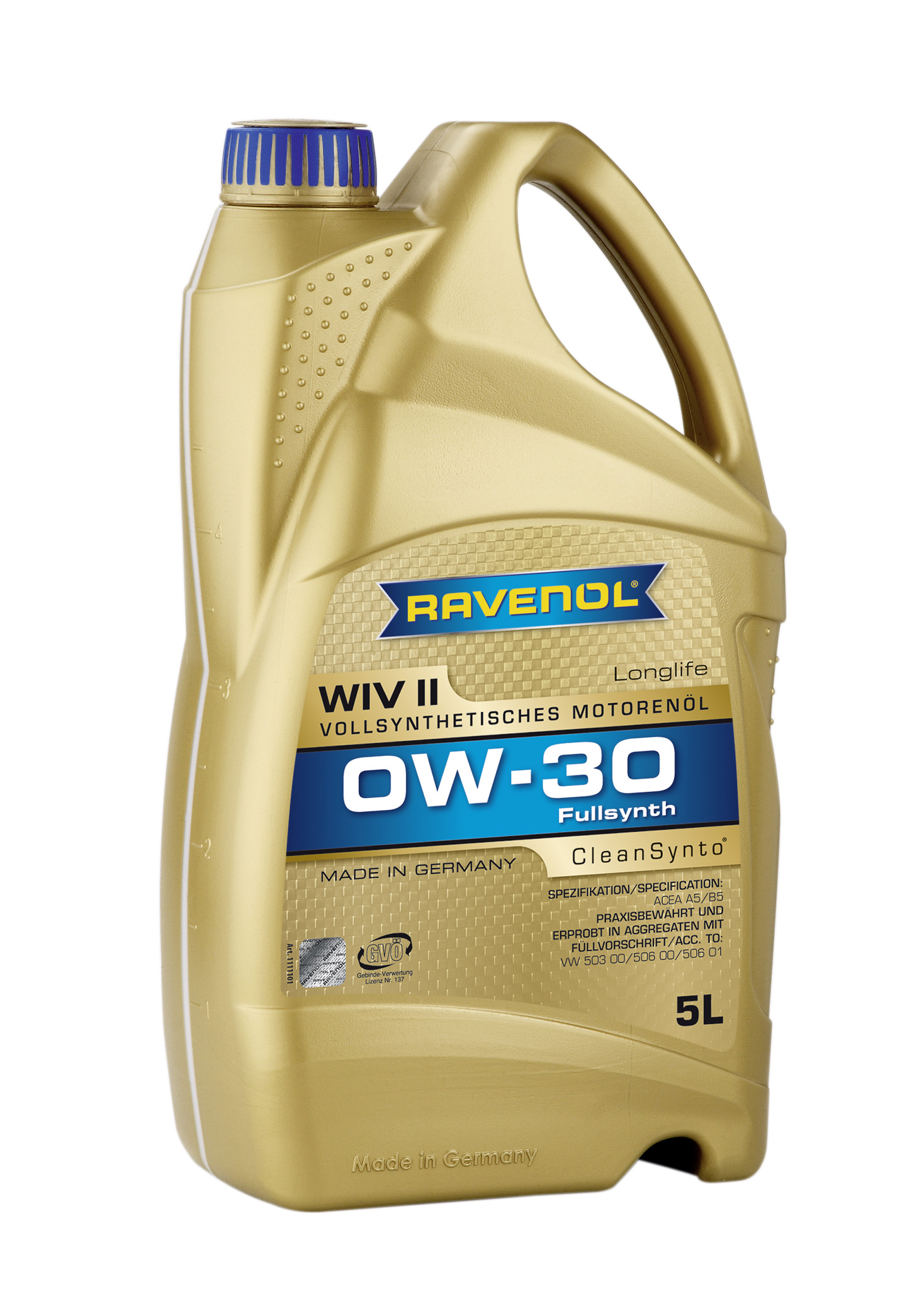 Моторное масло RAVENOL WIV II SAE 0W-30, 5л, 4014835718456