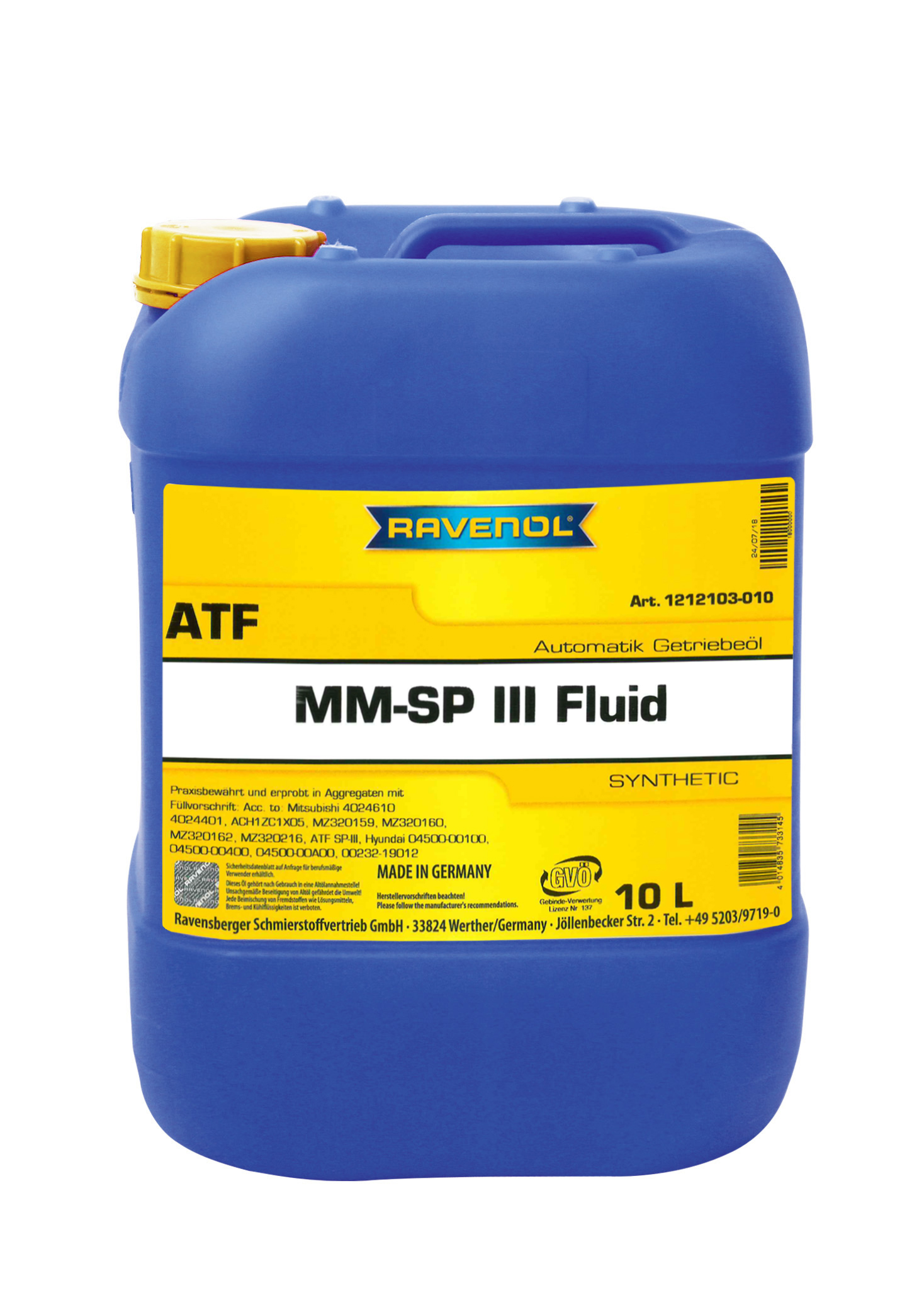10L ATF MM SP-III FLUID NEW ТРАНСМИССИОННОЕ МАСЛО, 4014835733145