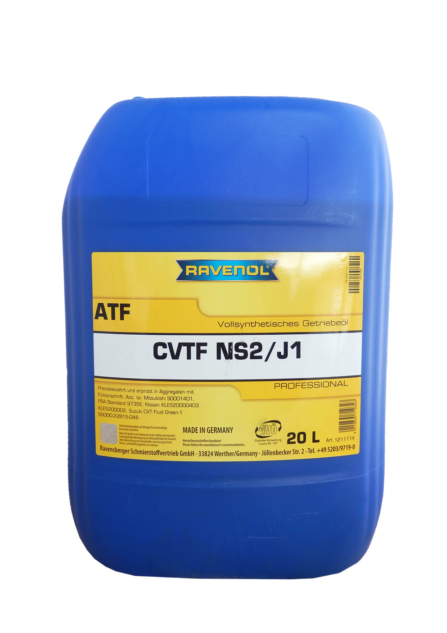 20L CVTF NS2/J1 FLUID NEW ТРАНСМИССИОННОЕ МАСЛО, 4014835719323