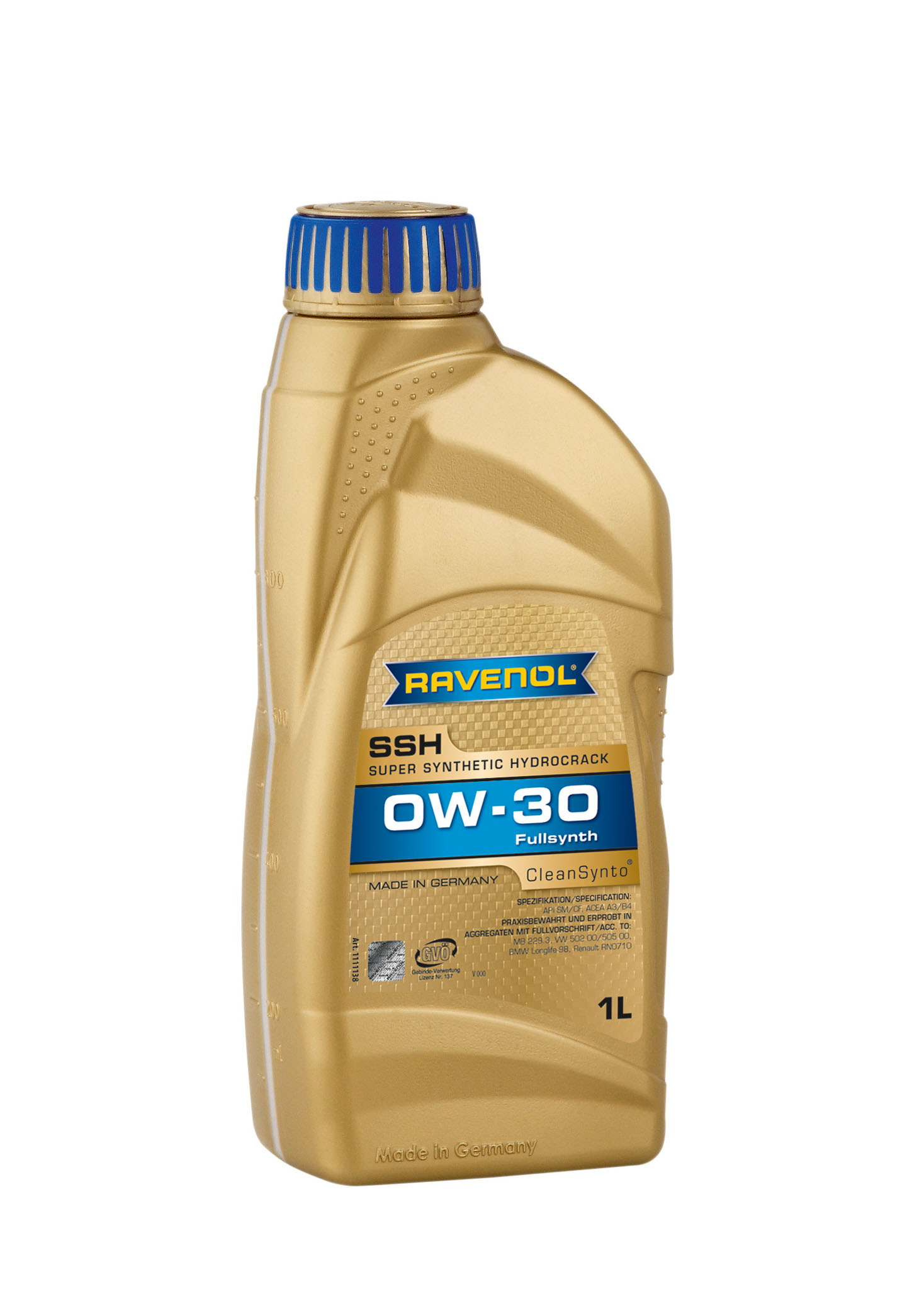 SAE 0W-30 1L SUPER SYNTHETIC HYDROCRACK SSH МОТОРНОЕ МАСЛО, 4014835795310