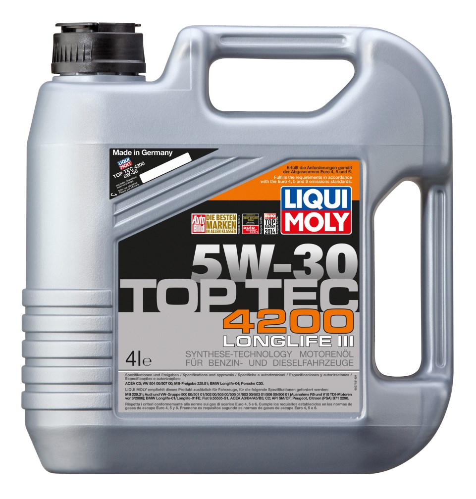 5W-30 4L 3715 LIQUIMOLY TOP TEC 4200 NEW GENERATION SP C3 НС-СИНТ. МОТ.МАСЛО, 3715
