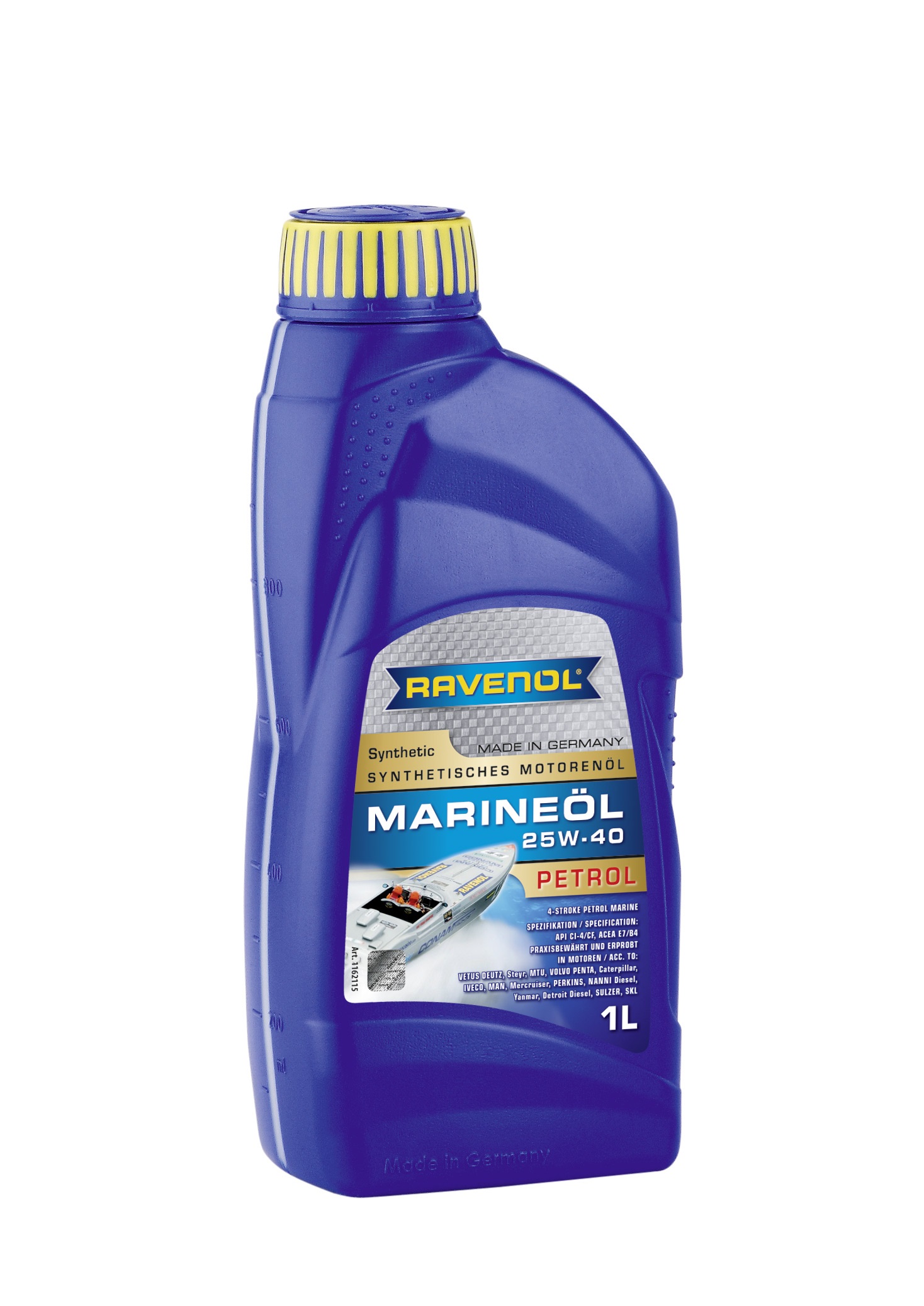 Моторное масло RAVENOL Marineoil PETROL SAE 25W-40 synthetic (1л) new, 4014835729810