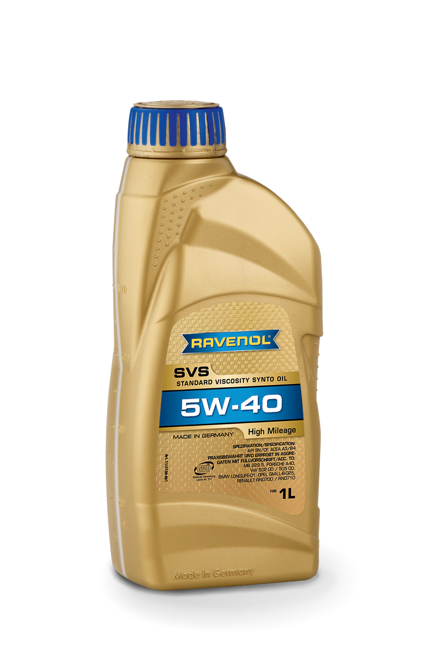 SAE 5W-40 1L SVS STANDARD VISCOSITY SYNTO OIL NEW МОТОРНОЕ МАСЛО, 4014835802827