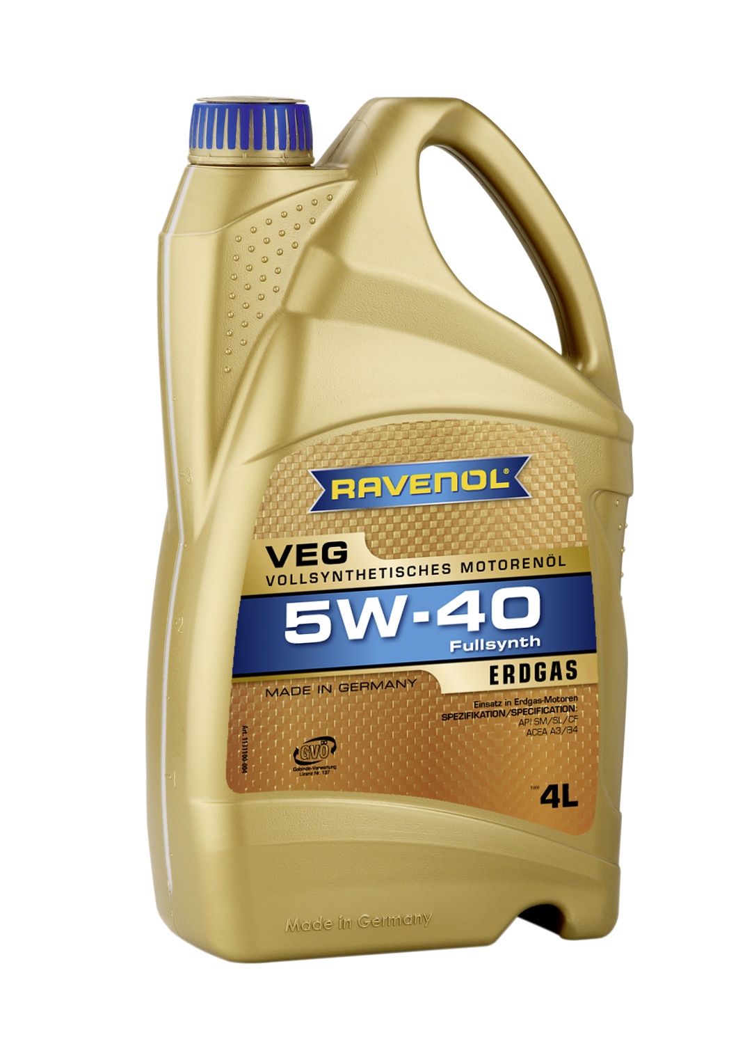 Моторное масло RAVENOL VEG SAE 5W-40, 4л, 4014835848344
