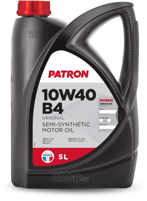 Моторное масло PATRON ORIGINAL B4 10W-40, 5л, 10W40B45LORIGINAL