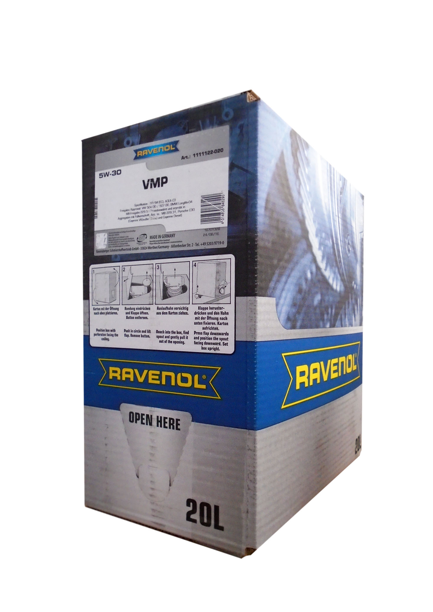 Моторное масло RAVENOL VMP SAE 5W-30 (20л) ecobox, шт, 4014835773622