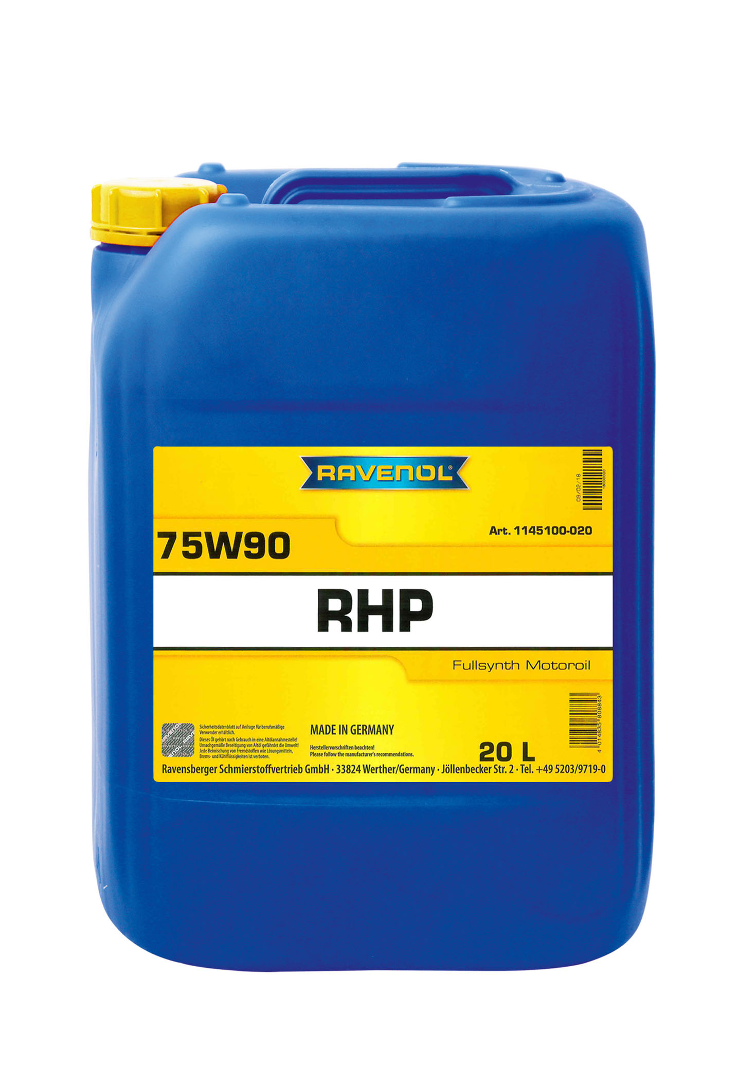 SAE 75W-90 20L RHP RACING HIGH PERFORMANCE GEAR NEW ТРАНСМИССИОННОЕ МАСЛО, 4014835808843