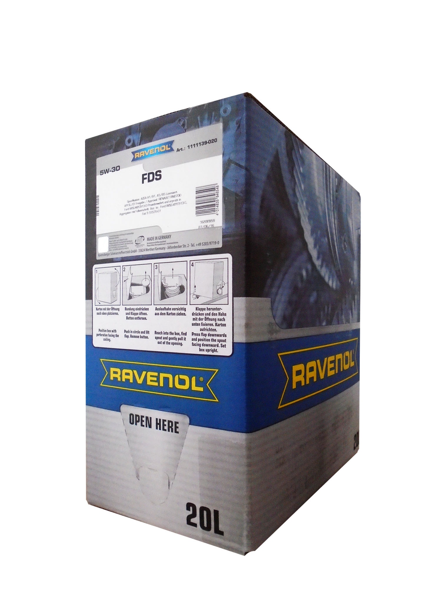 SAE 5W-30 20L FDS ECOBOX МОТОРНОЕ МАСЛО, 4014835797925