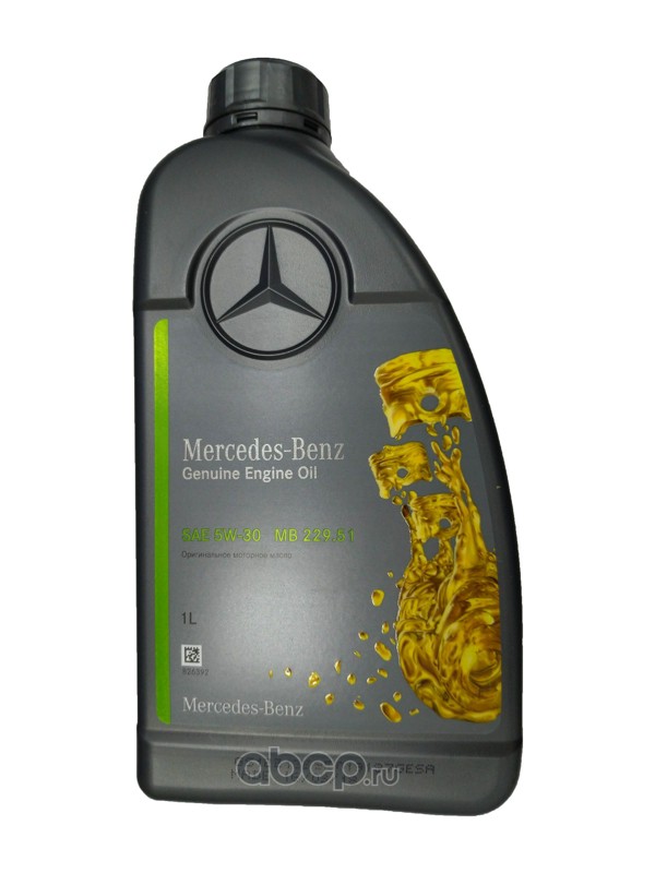 Моторное масло MERCEDES-BENZ Genuine Engine Oil MB 229.51 5W-30, 1л, A000989760211BLER