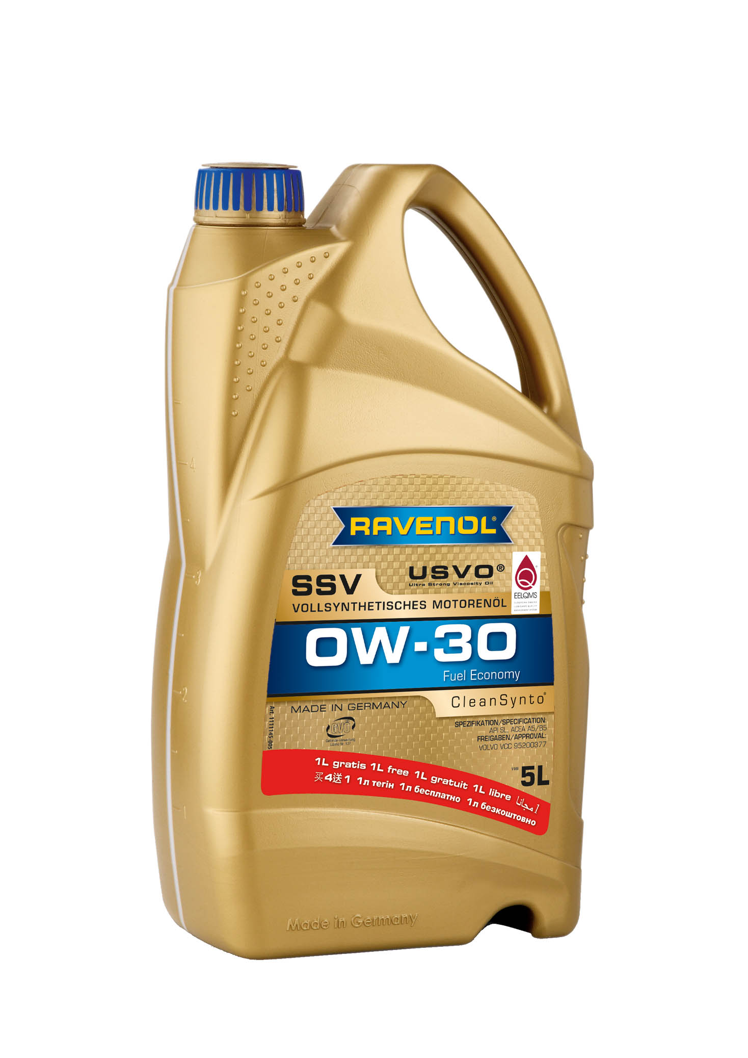 Моторное масло RAVENOL SSV SAE 0W-30, 5л, 4014835860254