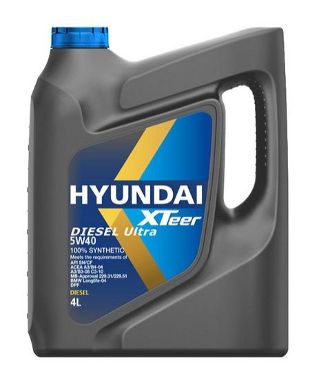 Моторное масло HYUNDAI XTeer DIESEL ULTRA 5W-40, 4л, 1041223