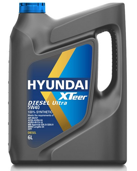 5W40 6L HYUNDAIXTEER DIESEL ULTRA , , МОТОРНОЕ МАСЛО СИНТЕТИЧЕСКОЕ, 1061223
