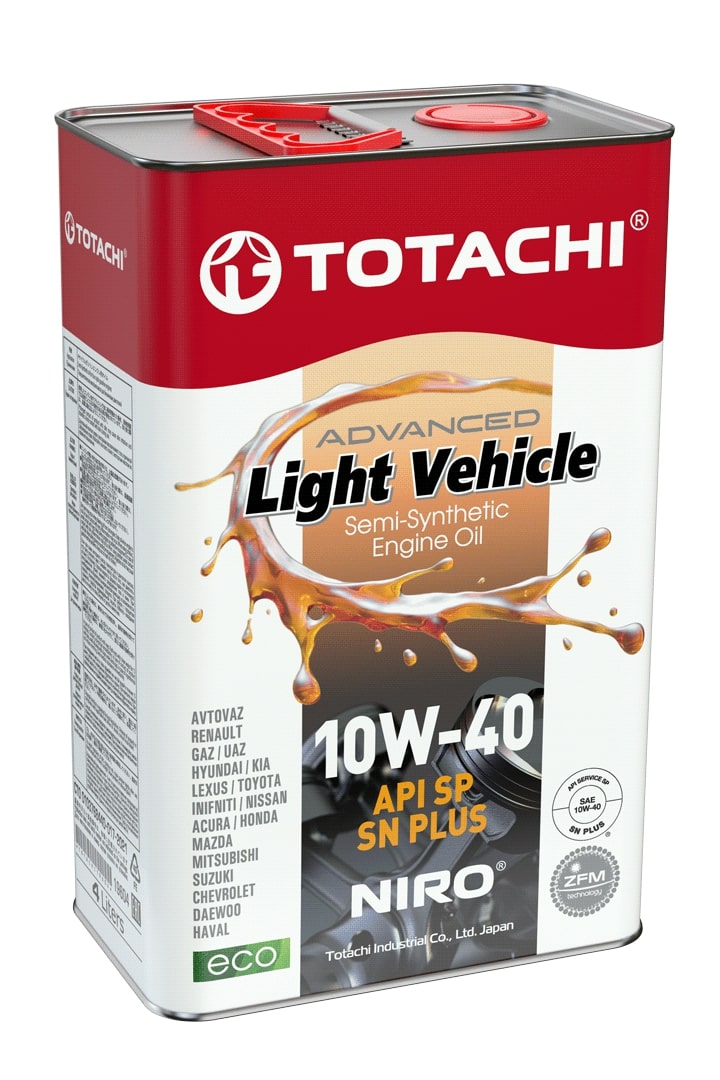 Моторное масло TOTACHI NIRO LV Semi-Synthetic 10W-40 SN, 4л, 19604