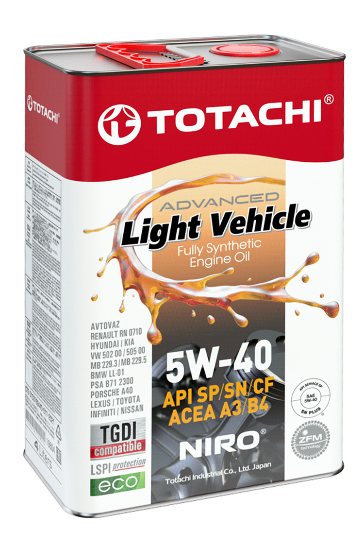 Моторное масло NIRO LV Synthetic 5W-40, 4л, 19804