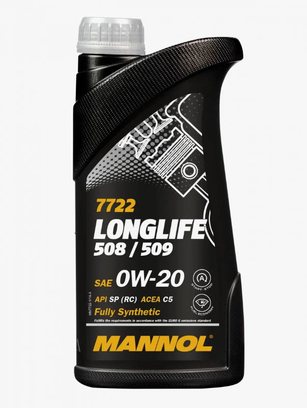 Моторное масло MANNOL 7722 O.E.M. LONGLIFE 508/509 0W-20, 1л, 77221