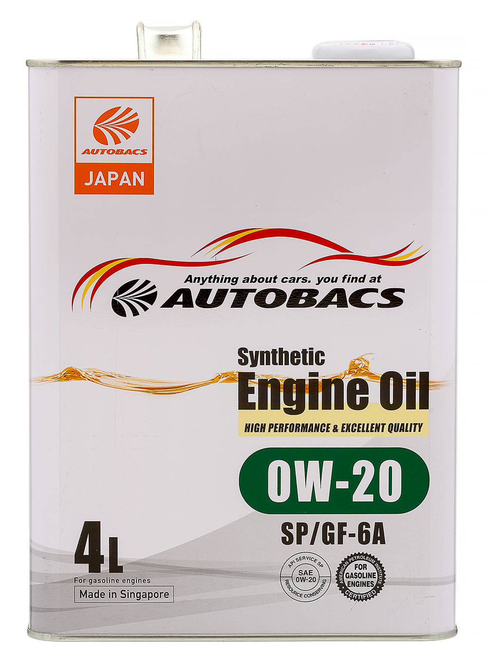 SAE 0W20 4L 0W-20 ENGINE OIL API SP ILSAC GF-6A SYNTHETIC МОТОРНОЕ МАСЛО СИНТЕТИЧЕСКОЕ, A00032424