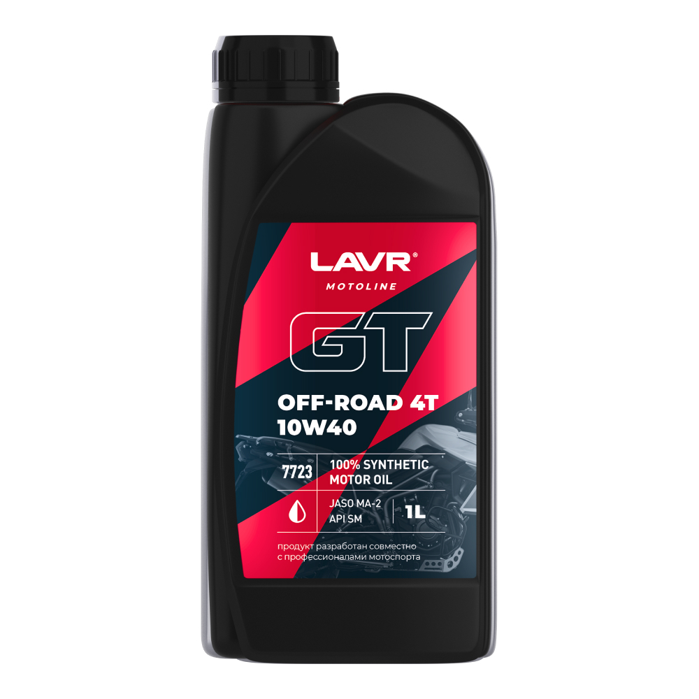 LAVR MOTO Моторное масло GT OFF ROAD 4T 10W40 SM, 1 л, LN7723