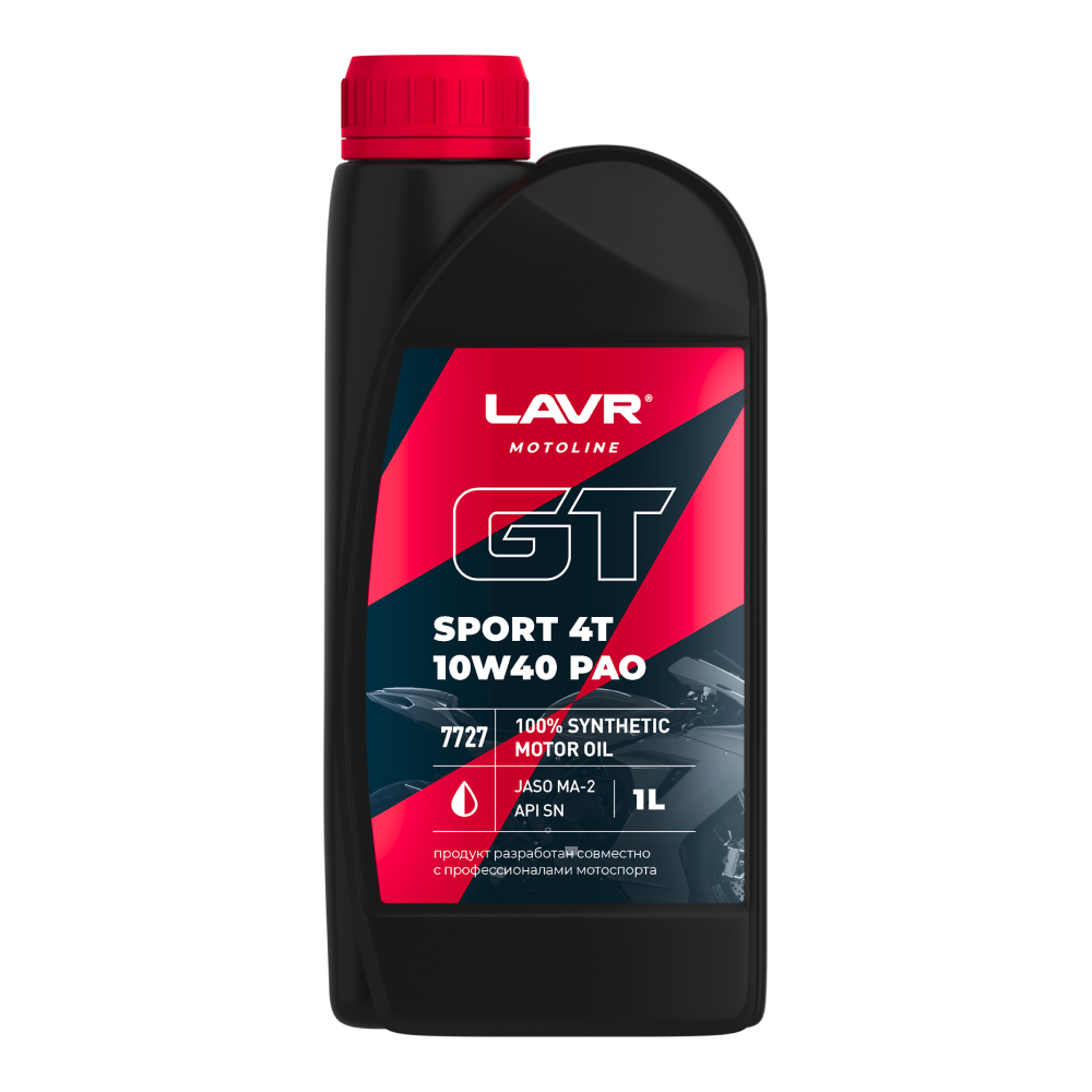 LAVR MOTO Моторное масло GT SPORT 4T 10W40 SN, 1 л, LN7727