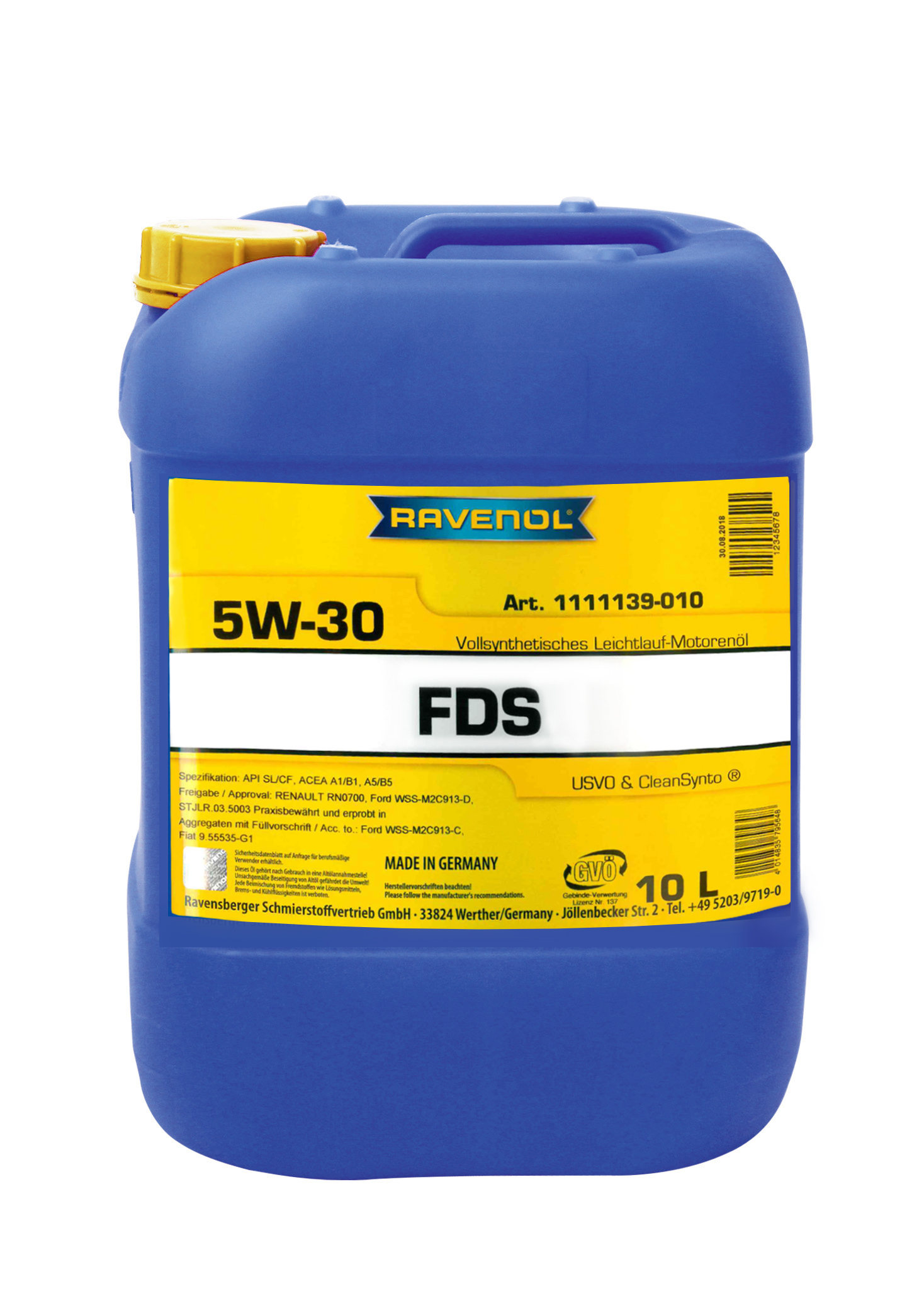SAE 5W-30 10L FDS NEW МОТОРНОЕ МАСЛО, 4014835795648