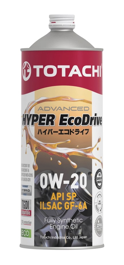 МОТОРНОЕ МАСЛО TOTACHI HYPER ECODRIVE 0W-20ИННОВАЦИОННОЕ, ПОЛНОСТЬЮ СИНТЕТИЧЕСКОЕ, E0101